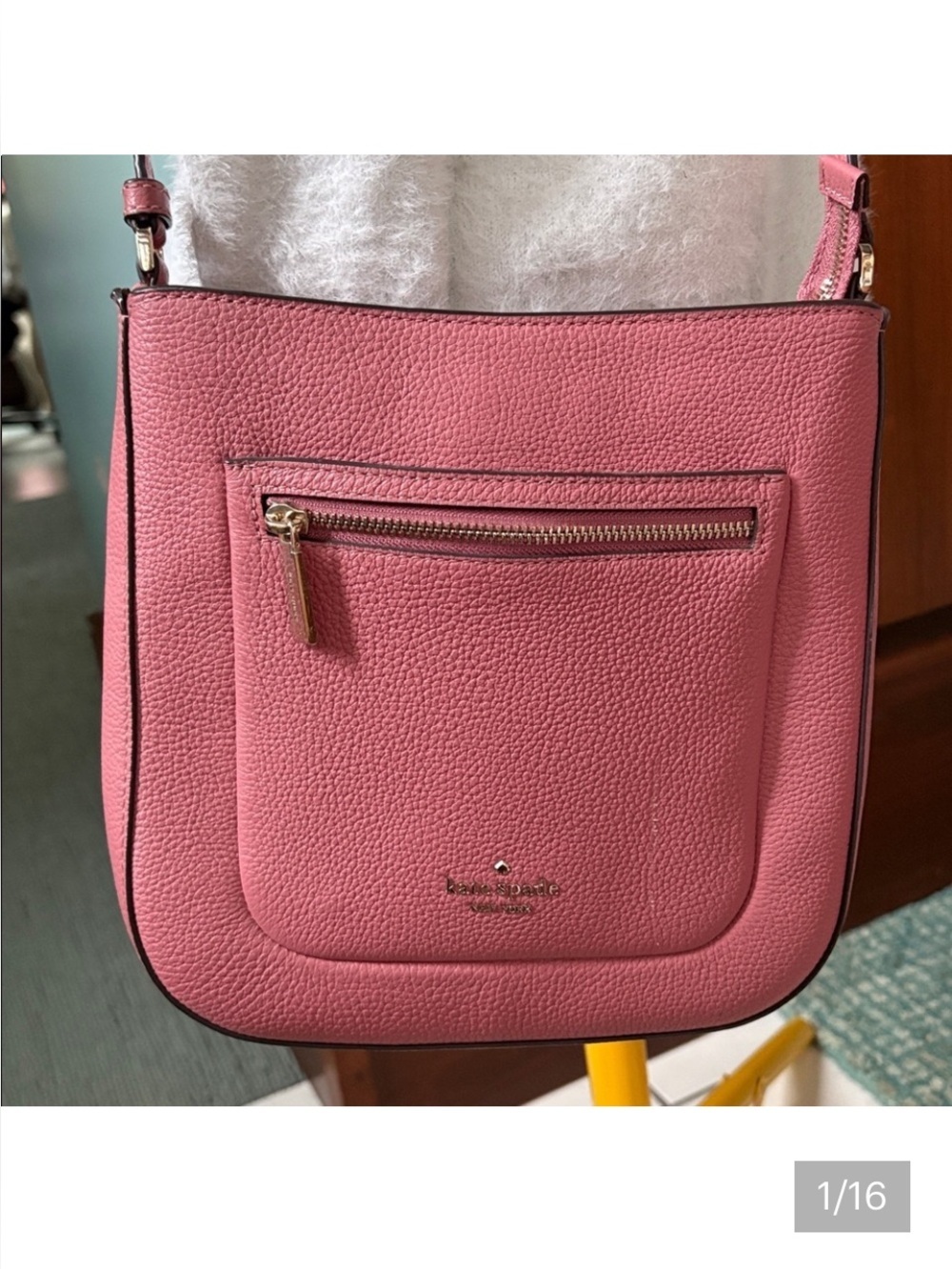 Kate Spade  Crossbody bag Pebbled Leather Dusty Pink / Front Zip & slip Pockets